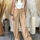 Zachte losse vaste kleur wijd been jumpsuit