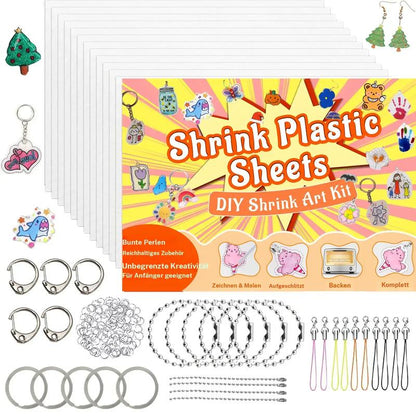 ✂️ Creatief Plezier voor Kinderen – Krimpen & Verrassen!🧒DIY Shrinky Dinks sleutelhangerset, knutselactiviteiten voor kinderen en feestartikelen