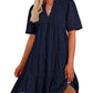⏰2025 Hot Sale - Damen Elegante Hollow Out Spitze Rüsche Casual Mini Kleider
