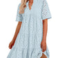 ⏰2025 Hot Sale - Damen Elegante Hollow Out Spitze Rüsche Casual Mini Kleider