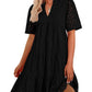 ⏰2025 Hot Sale - Damen Elegante Hollow Out Spitze Rüsche Casual Mini Kleider
