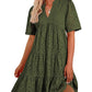 ⏰2025 Hot Sale - Damen Elegante Hollow Out Spitze Rüsche Casual Mini Kleider
