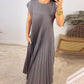 Sleeveless pleated simple solid color dress