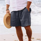 💙 Tijdelijke Vaderdagaanbieding 💙 Strandshorts van katoen-linnen heren