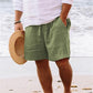 💙 Tijdelijke Vaderdagaanbieding 💙 Strandshorts van katoen-linnen heren