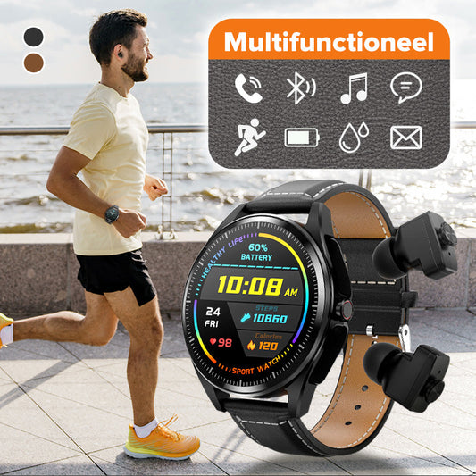 🔥Vandaag 40% korting🔥Multifunctionele Bluetooth Smartwatch met Oortjes