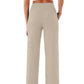 🩷Herfstuitverkoop🩷Plus Size minimalistische baggy stretch casual broek met hoge taille en rechte pijpen