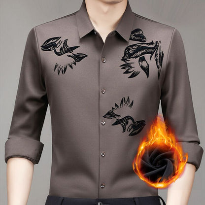 Heren Casual Verdikte Warme Fleece Shirt