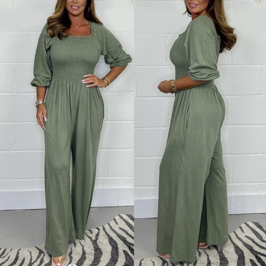 Zomerjumpsuit met elastische taille voor dames🥰