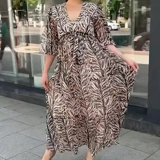 Damesjurk Chic Vloeiende V-Hals