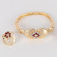 Elegante dames rode bloem strass sieradenset