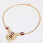 Elegante dames rode bloem strass sieradenset