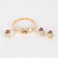 Elegante dames rode bloem strass sieradenset