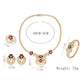 Elegante dames rode bloem strass sieradenset
