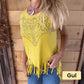 Effen dames-T-shirt met korte mouwen, hot print en gerafelde zoom