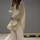 Fashion Patchwork Irregular Lace-Up Shirt & Broek Tweedelige Set