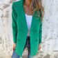Modieuze massieve kleur lange mouwen blazer