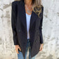 Modieuze massieve kleur lange mouwen blazer