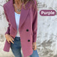Modieuze massieve kleur lange mouwen blazer