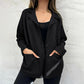 Dames cardigan met kraag voorzien van zakken
