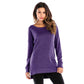 Casual effen kleur top met ronde hals