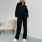 Half-Zip Sweatshirt & Wide-Leg Sweatpants 2-Piece Set