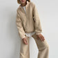 Half-Zip Sweatshirt & Wide-Leg Sweatpants 2-Piece Set