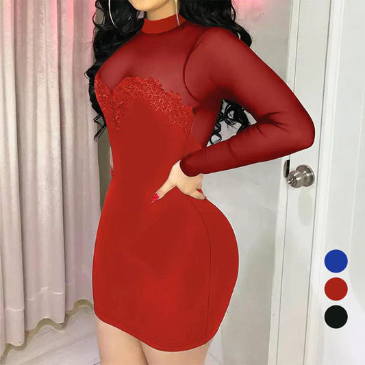 Bodycon Mini Jurk van Mesh