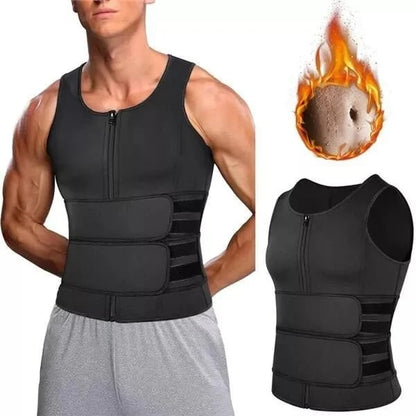 📢📢 50% KORTING !! ⏰ Shapewear Sauna Vest Waist Trainer voor Heren met Dubbele Riem 🔥