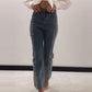 👖✨Vrouwenjeans Met Glimmende Strass-steentjes En Chic Split✨