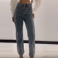 👖✨Vrouwenjeans Met Glimmende Strass-steentjes En Chic Split✨