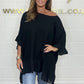Zomeruitverkoop 41% korting🔥Loose Pleated Off Shoulder Blouses for Women