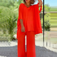 🤩Vrouwen 2-Delige Stel Ongedwongen Losse Topje & Wijde Broek