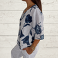 Bedrukt shirt met V-hals