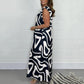 Jumpsuit met wijde pijpen en geometrische prints voor dames in de zomer