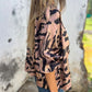 Bomberjack met rits en zebraprint voor dames in de herfst