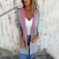 🌸Spring Specials💐 Kleurblok Jas met kap voor dames
