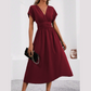 👗Dames V-hals jurk met ingesnoerde taille