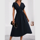 👗Dames V-hals jurk met ingesnoerde taille
