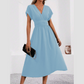 👗Dames V-hals jurk met ingesnoerde taille