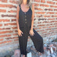 Dames Casual Veelzijdige Losse Jumpsuit met Knoopsluiting