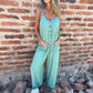 Dames Casual Veelzijdige Losse Jumpsuit met Knoopsluiting