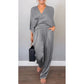 🧚‍♂️Set van 2 elegante tops en broeken voor dames met V-hals
