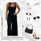 Sexy backless jumpsuit met ronde hals en wijde pijpen voor dames
