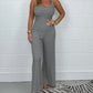 Sexy backless jumpsuit met ronde hals en wijde pijpen voor dames