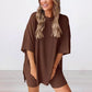 Loose Fashion Tweedelige Casual Set in effen kleur met korte mouwen en korte broek