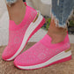 Rhinestone Slip-on Casual Mesh Fabric Sneakers Voor Vrouwen