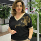 Elegante, casual top met V-hals en print voor dames