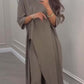 💃Limited Sale 50% OFF💕Solid Color Irregular Top & Wide-Leg Pants 2-PCS Set