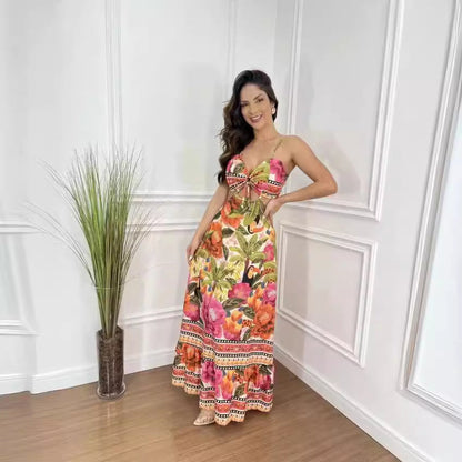 Mouwloze Rugloze Slim Fit Sexy Strandjurk voor Dames met Spaghettibandjes